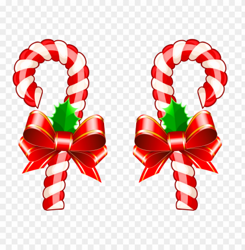 hd cute decorated christmas candy cane PNG images for advertising