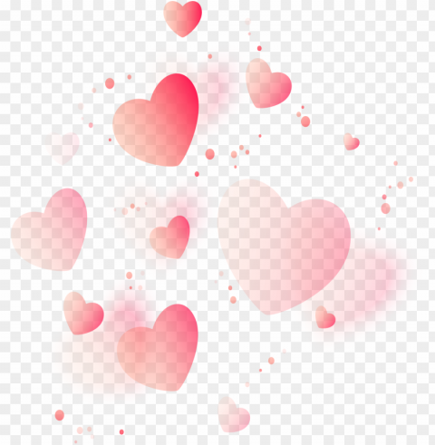 hd floating red hearts pattern PNG transparency