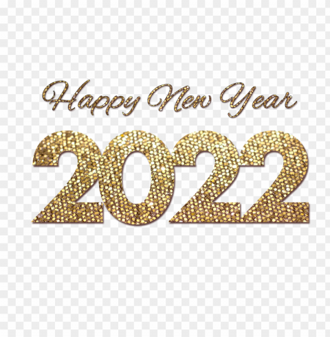 hd gold glitter happy new year 2022 Isolated Item on Clear Background PNG