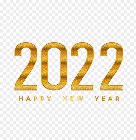 hd gold luxury 2022 with happy new year wish Isolated Object on Clear Background PNG
