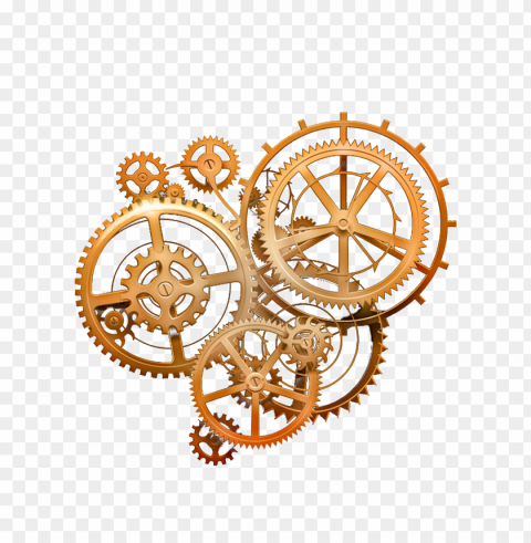 hd golden mechanical gears PNG transparent backgrounds