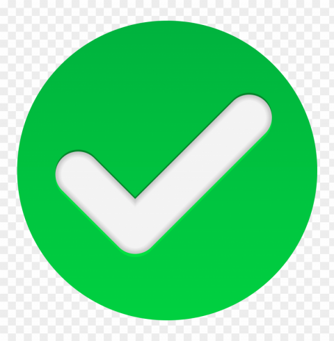 hd green round tick check mark vector icon ClearCut Background PNG Isolated Element