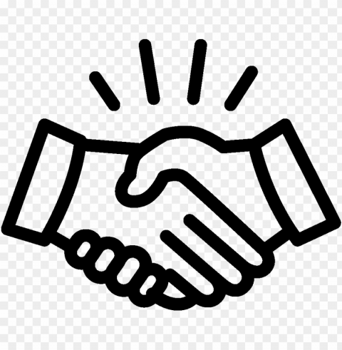 hd handshake shake hands black icon PNG Graphic Isolated on Transparent Background