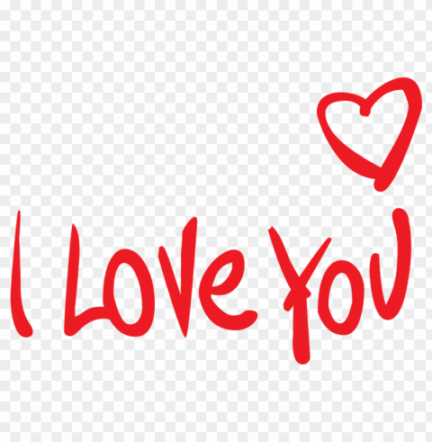 hd i love you red typography word PNG transparent designs for projects