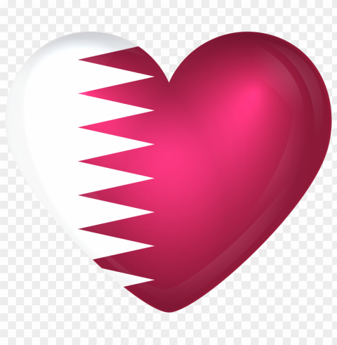 hd love qatar flag heart shape ClearCut Background PNG Isolation