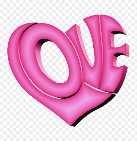 hd pink 3d love word art PNG Graphic with Isolated Clarity