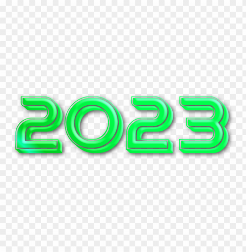 hd green 2023 glossy text logo Clear Background PNG with Isolation