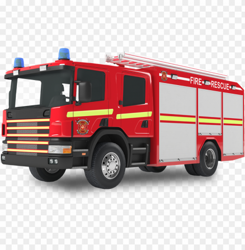hd realistic fire rescue firefighter truck PNG transparent pictures for projects