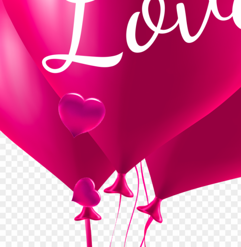 HD Realistic Pink Heart Balloons Valentine's Day PNG clip art transparent background