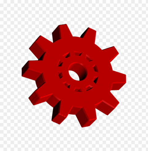 hd red 3d gear wheel Free PNG images with alpha channel