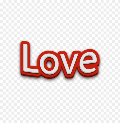 hd red 3d love word text PNG Graphic with Transparent Background Isolation
