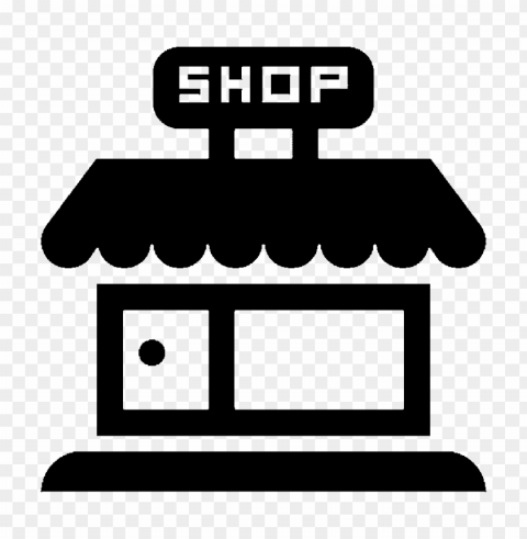 hd shop market store black icon PNG with clear background set
