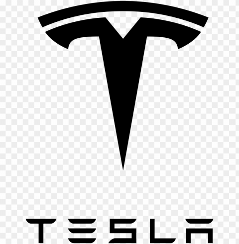hd tesla logo black color free Isolated Element with Clear Background PNG