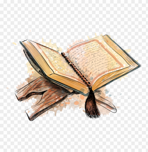 hd watercolor قرآن quran islam koran book PNG with no background diverse variety
