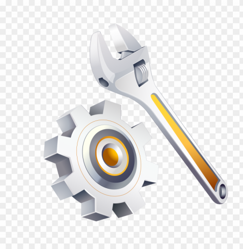hd wrench and gear cartoon illustration tools PNG with no registration needed
