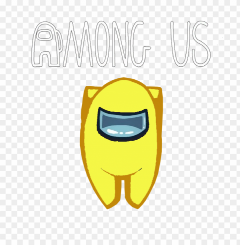 hd yellow among us character with logo PNG images free