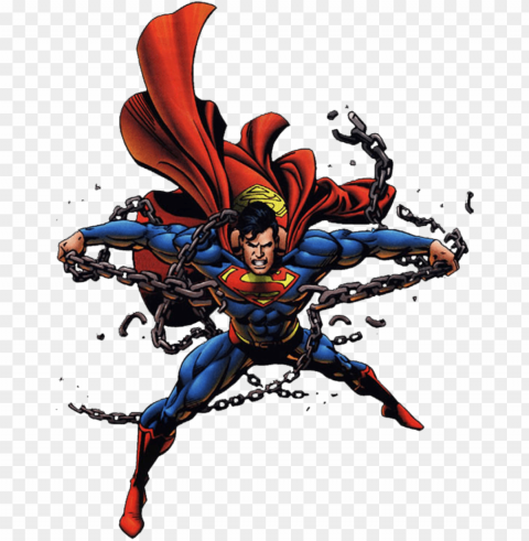 he moves to the bustling city of tomorrow metropolis - superman breaking free of chains Isolated Item on Transparent PNG