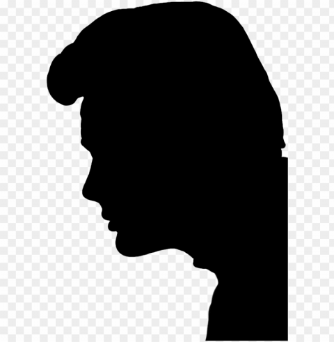head silhouette man with locks - silhouette man face Isolated Artwork on Clear Transparent PNG