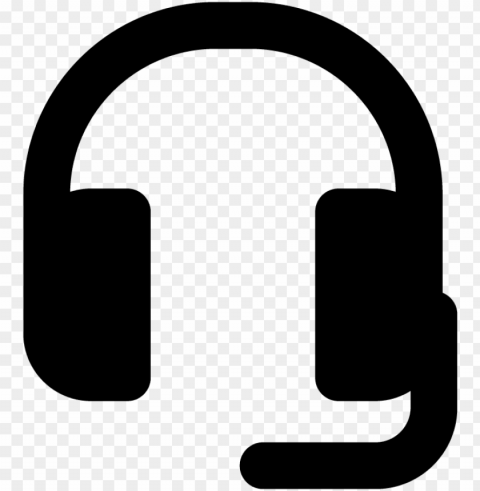 headphones with microphone vector icon - headphones silhouette with mic PNG graphics with alpha transparency broad collection