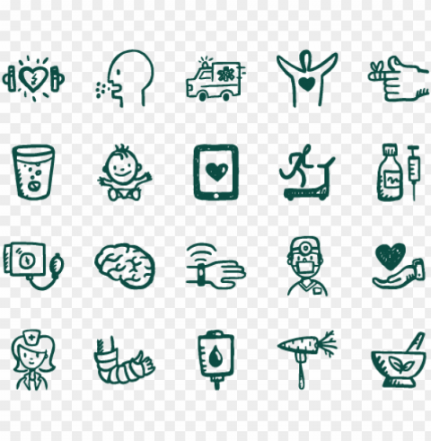 health & fitness icons - health icon hand drawn PNG for social media