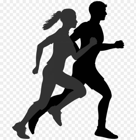 health free image - man and woman running silhouette High-resolution PNG images with transparency
