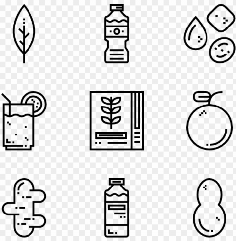 healthy food 50 icons Isolated Object on Transparent PNG