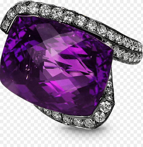 heart amethyst diamond ring - 25 ct cocktail party ring inspired 925 sterling silver Clear Background PNG Isolated Item