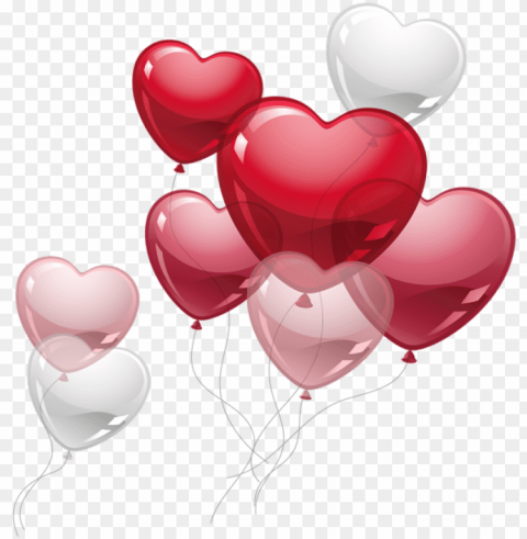 Heart Balloons Clean Background Isolated PNG Graphic