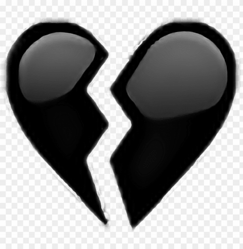 heart blackheart black tumblr stuff brokenheart broken - broken black heart Clear Background PNG Isolated Design