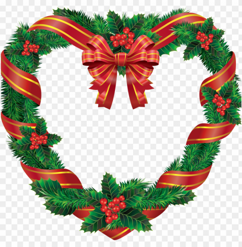 heart christmas wreath Transparent PNG Isolated Object