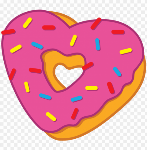 heart clipart donut - heart doughnut cartoo PNG Graphic with Clear Isolation