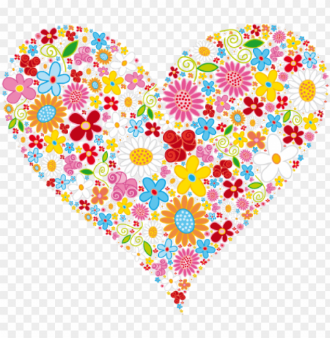 heart clipart heart & flower designs heart of flowers - heart of flowers clip art Isolated Graphic in Transparent PNG Format
