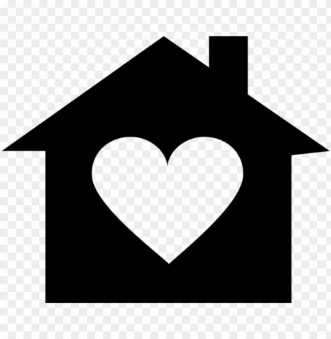 heart clipart house - house with a heart Transparent PNG Isolated Illustrative Element