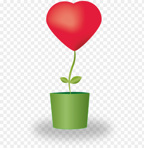 heart flower potted plants love mother's day - vaso de flor com coração PNG clipart