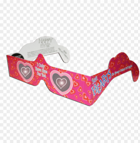 heart happy eyes holographic lens glasses PNG Graphic with Isolated Clarity