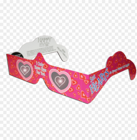 Heart Happy Eyes Holographic Lens Glasses PNG Graphic With Isolated Clarity