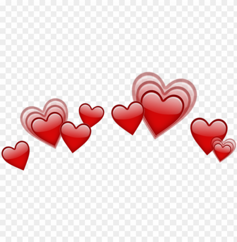 heart hearts crown emoji emojis red - heart Transparent Background PNG Isolated Element