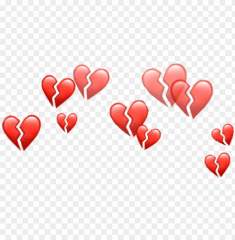 heart hearts emoji emojis crown red tumblr - aesthetic heart crown Isolated Illustration in Transparent PNG
