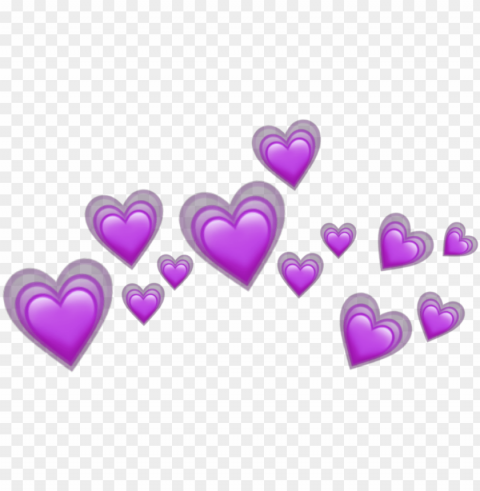 heart hearts purple tumblr crown emoji - hearts for picsart Clean Background Isolated PNG Image