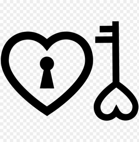 heart key logo Transparent Background PNG Isolated Art