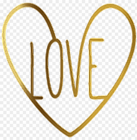 Heart Love Goldenheart Goldenlove Gold Golden Word - Parallel PNG Images With Clear Backgrounds