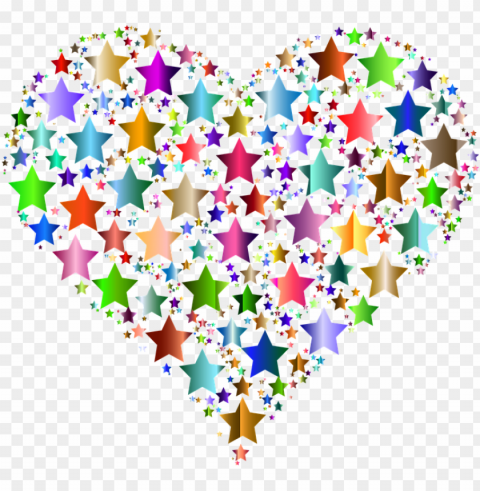 heart love passion romance valentine stars mutter - colorful hearts background Isolated Item on Transparent PNG Format