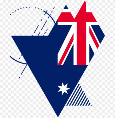 heart shape australia flag - desi ClearCut PNG Isolated Graphic