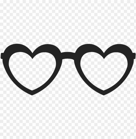 heart-shaped glasses stamp - heart shaped glasses Isolated Illustration in Transparent PNG