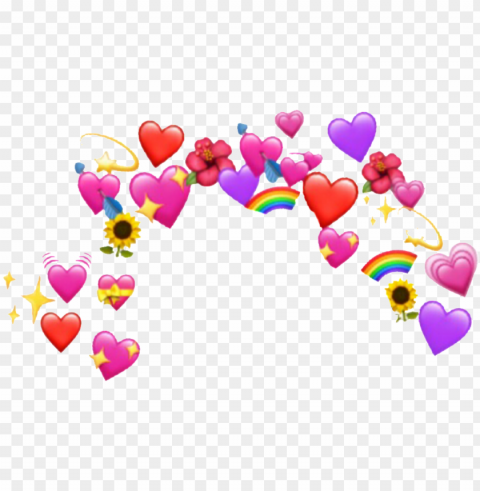 heart sticker - emoji heart crown HighQuality Transparent PNG Object Isolation