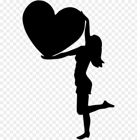heart vector at getdrawings com free for - silhouette woman and heart Isolated Artwork on Transparent Background PNG