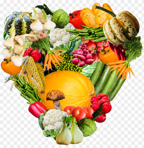 Healthy Food Heart Vegetable PNG Isolated Object with Clarity