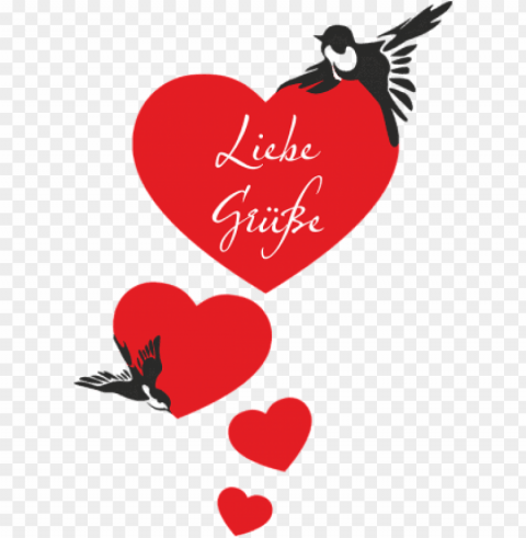 Heart With Bird Clear Background PNG Isolated Design Element