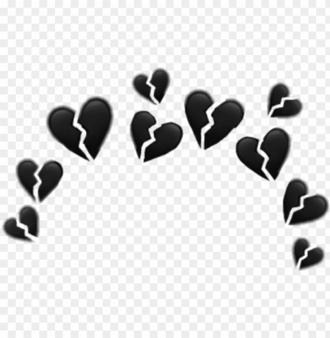 hearts heartcrown crown heart tumblr whatsapp filter - broken heart emoji crow Transparent PNG image