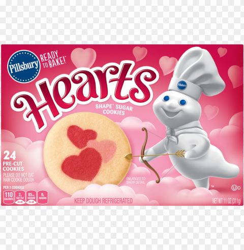 hearts shape sugar cookies - pillsbury ready to bake cookies Isolated Subject on Clear Background PNG